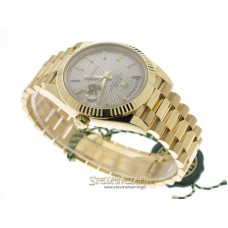 Rolex Daydate 40mm Silver Diagonal index Dial ref. 228238 nuovo